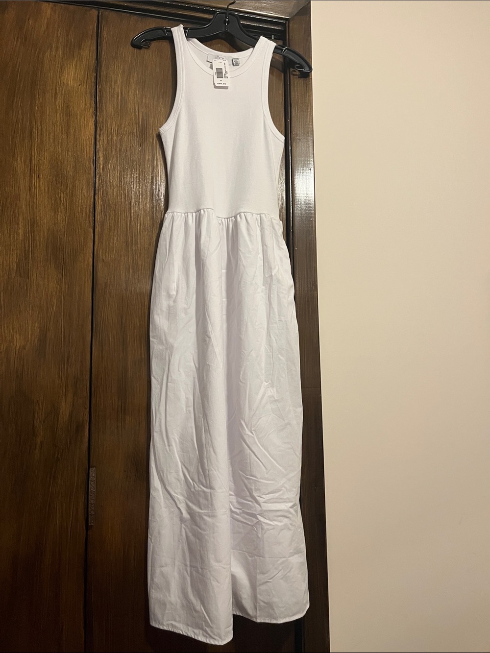 Women’s White Maxi Tank Dress - Classic Sleeveless Style